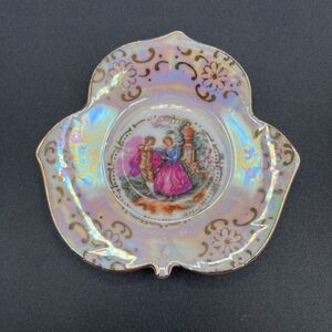 Pearl Iridescent 3 Cornered Demitasse Japanese vintage Saucer